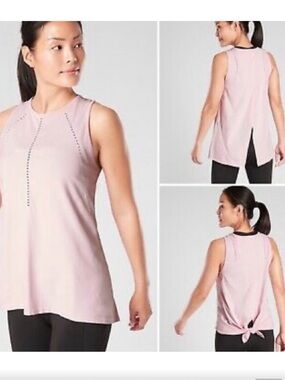 Athleta Foothill Sleeveless Eyelet Detail Tank Top - Mustard Yellow Gold